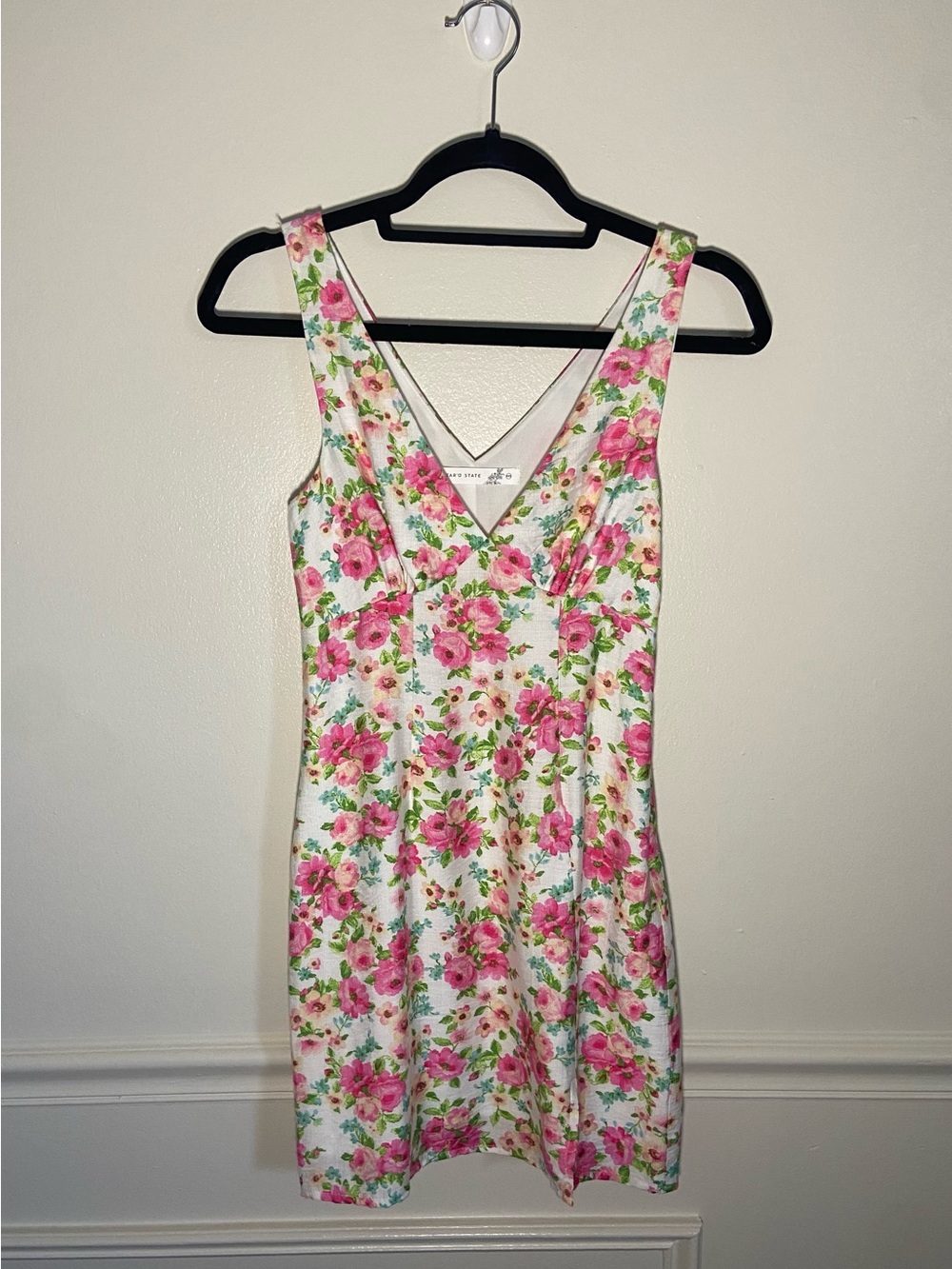 Altar'd State Pink Floral V-Neck Mini Dress